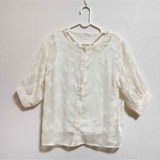 シマムラ(しまむら)の【試着のみ美品】キャミSETシフォンブラウス/アイボリー(シャツ/ブラウス(長袖/七分))