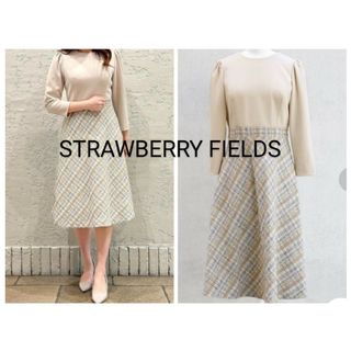 ストロベリーフィールズ(STRAWBERRY-FIELDS)のSTRAWBERRY FIELDS ソフトポンチ ツイード ワンピース(ロングワンピース/マキシワンピース)