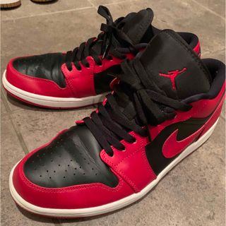 ジョーダン(Jordan Brand（NIKE）)のエアジョーダン1 ロー ブラック ジムレッド　29.0(スニーカー)