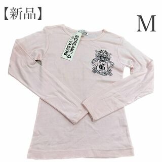 【新品】長袖　ピンク　ロンT Tシャツ　トップス　M レディース　414(Tシャツ(長袖/七分))