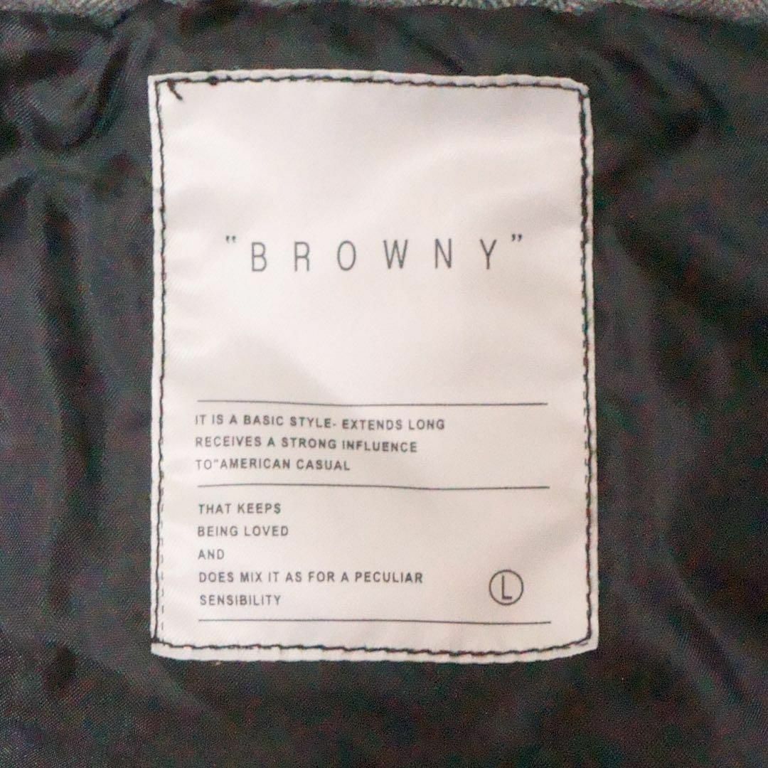 BROWNY(ブラウニー)のcu4 /BROWNY/ブラウニー/中綿ベスト/ヘリンボーン/グレー L レディースのジャケット/アウター(その他)の商品写真