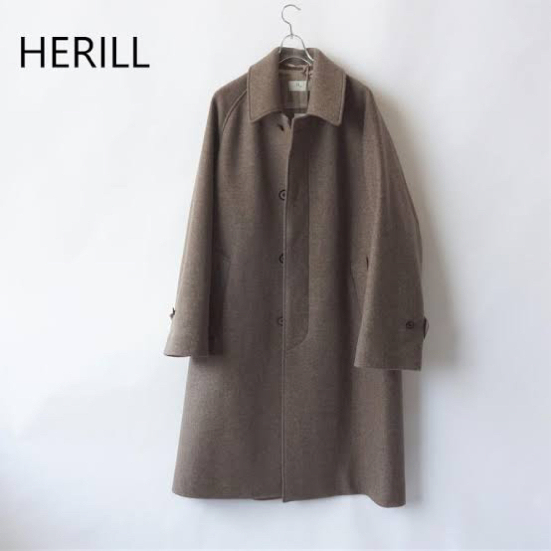 COMOLI(コモリ)の【極美品】HERILL ヘリル Blacksheep balmacaan 1 メンズのジャケット/アウター(ステンカラーコート)の商品写真