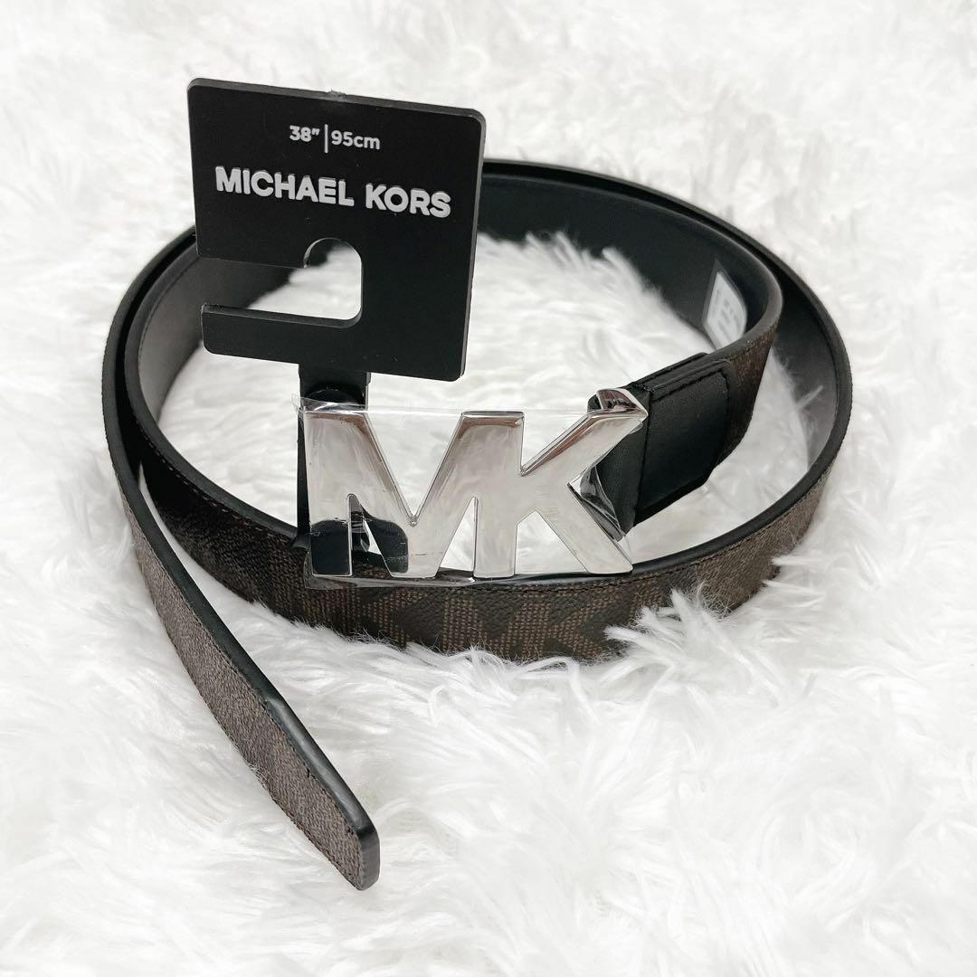 《未使用》 マイケルコース　メンズ　ベルト　38 シグネチャー　総ロゴ　MK