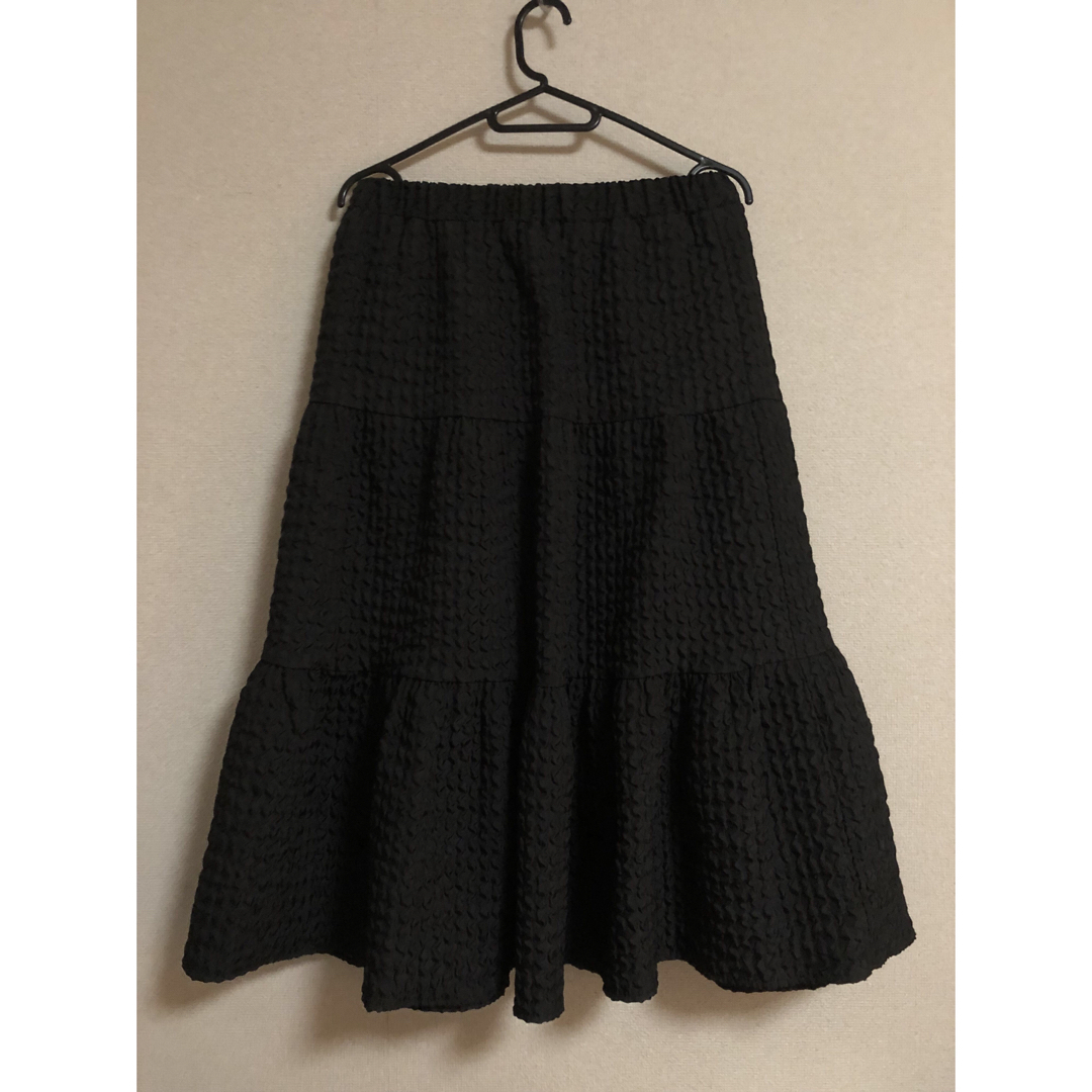 ティアードスカート　ブラック レディースのスカート(ロングスカート)の商品写真