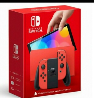 ニンテンドースイッチ(Nintendo Switch)の※店印有　Nintendo Switch（有機ELモデル） マリオレッド　未使用(携帯用ゲーム機本体)