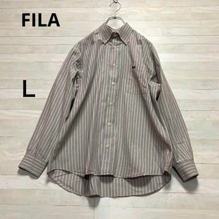 フィラ(FILA)のFILA フィラ メンズ　男性用　長袖Yシャツ　L　ストライプ　ボタンダウン(シャツ)