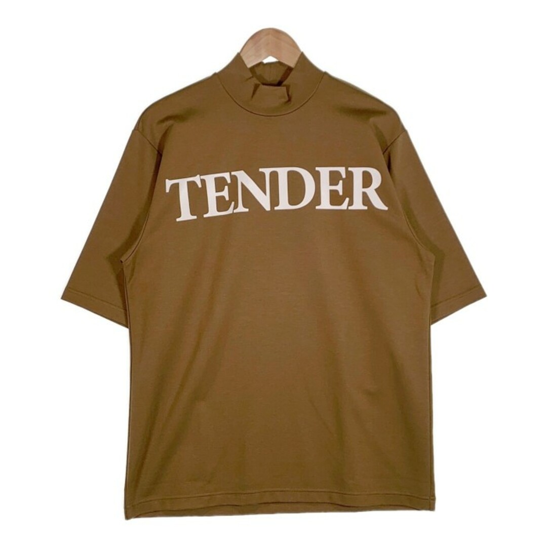 Tシャツ/カットソー(半袖/袖なし)TENDER PERSON テンダーパーソン 23SS LOGO MOCKNECK TEE ロゴ モックネック Tシャツ カーキ Size 4