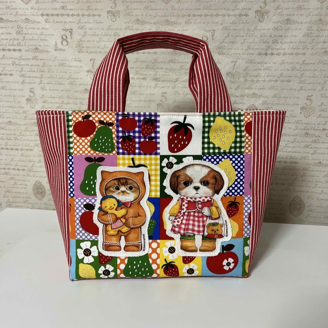 コヤンイサムチョン　トートバッグ　あんこ　シーズー犬　猫　リバーシブルバッグ ハンドメイドのファッション小物(バッグ)の商品写真