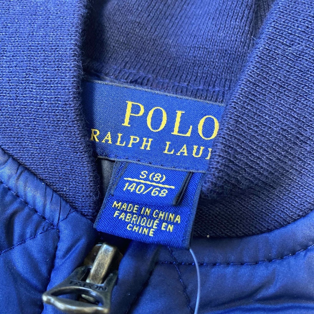 POLO RALPH LAUREN(ポロラルフローレン)の新品タグ付き ポロラルフローレン キルティング ブルゾン ネイビー 140 キッズ/ベビー/マタニティのキッズ服男の子用(90cm~)(ジャケット/上着)の商品写真