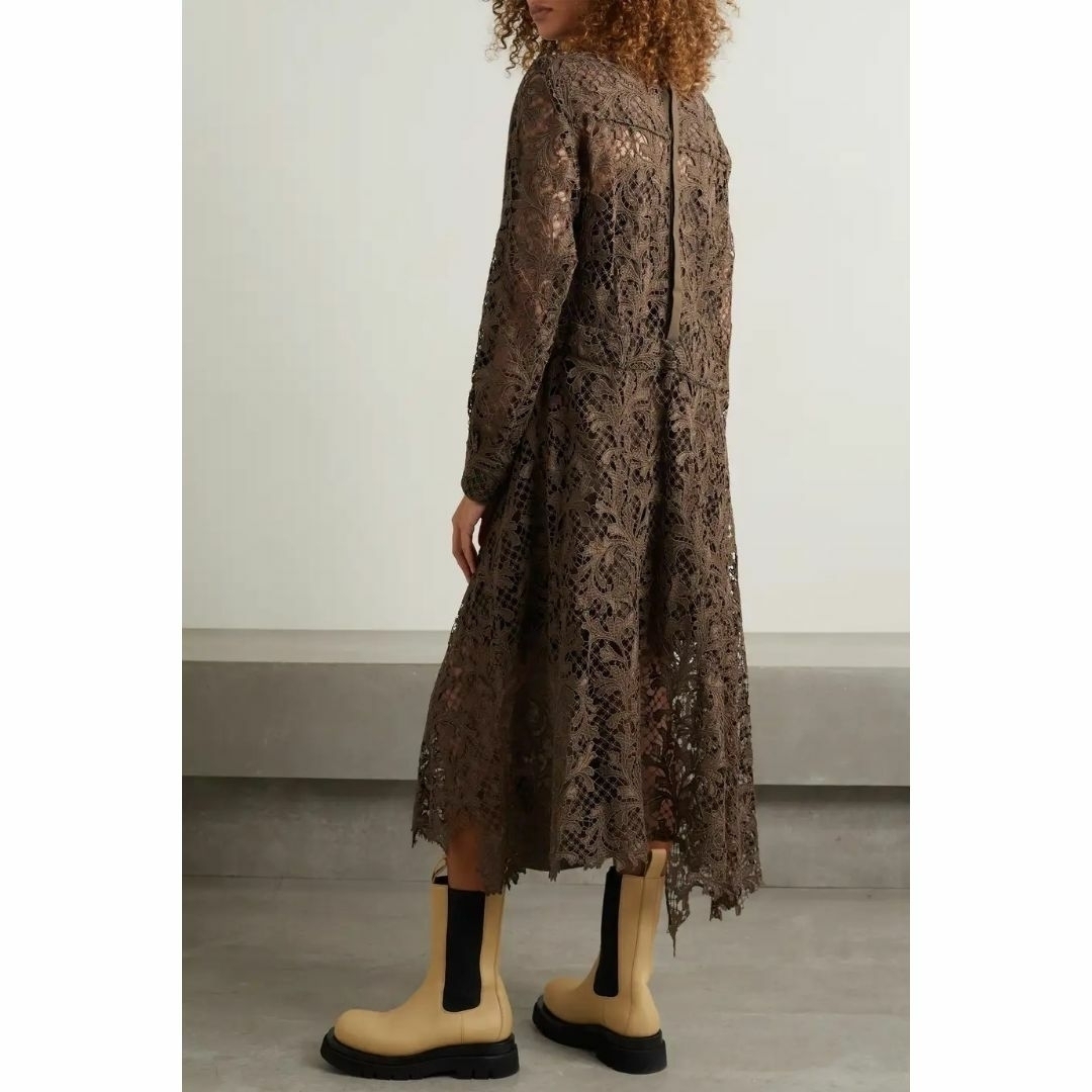 sacai Embroidery Lace Wool Knit Dress