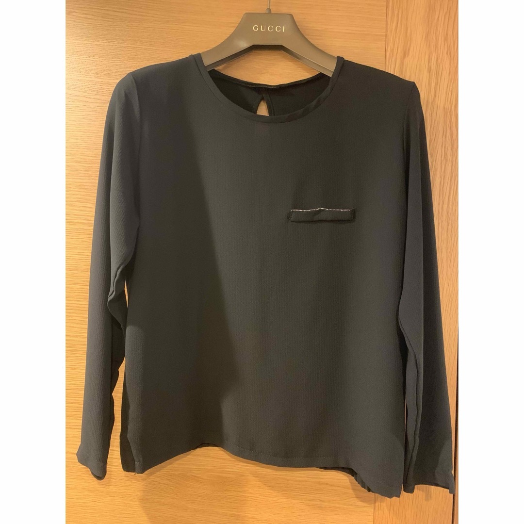 ZARA(ザラ)の【極美品】ZARA シフォンブラウス　ブラック　M レディースのトップス(シャツ/ブラウス(長袖/七分))の商品写真