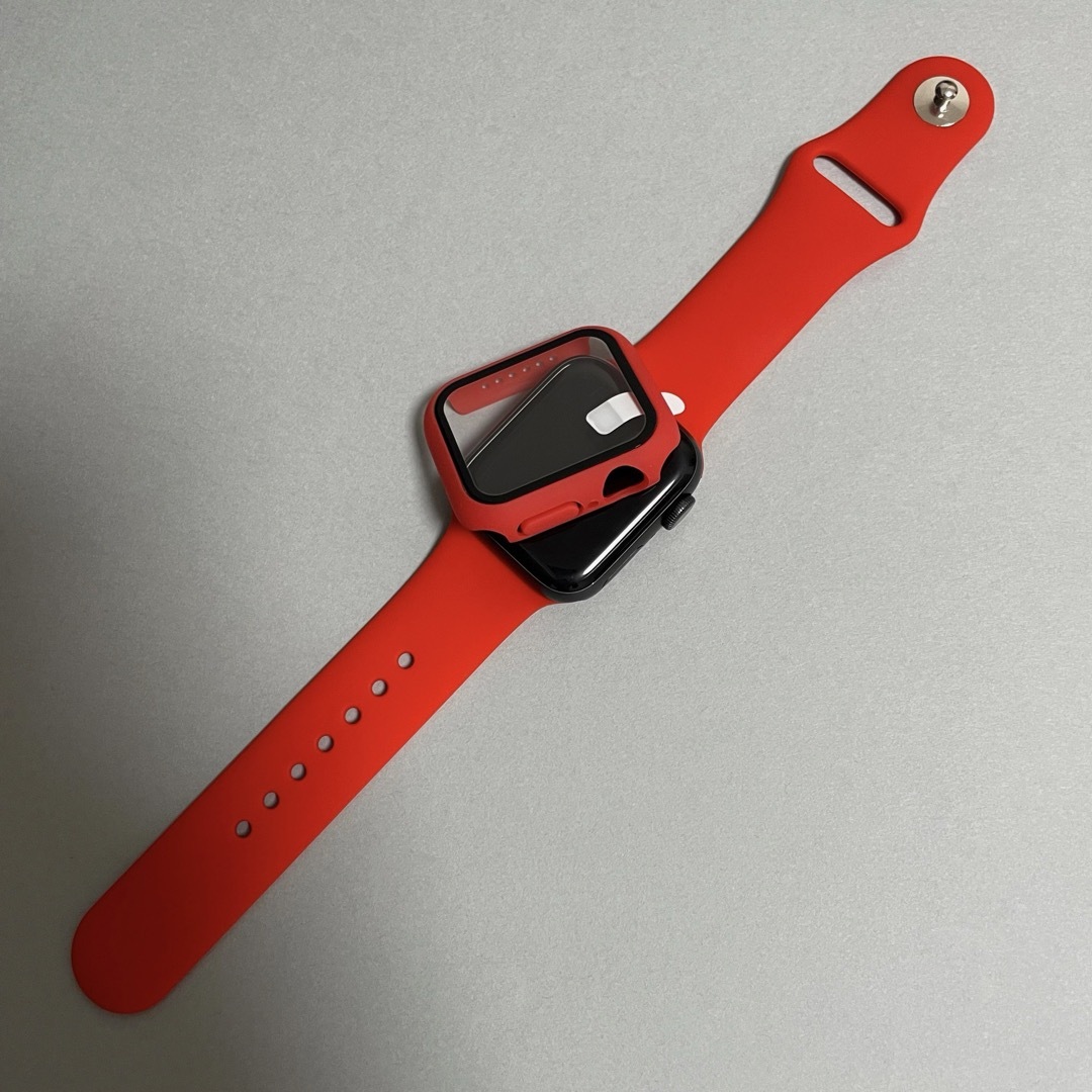 Apple Watch(アップルウォッチ)のAppleWatch 7 アップルウォッチ バンド S/M 45mm レッド メンズの時計(ラバーベルト)の商品写真