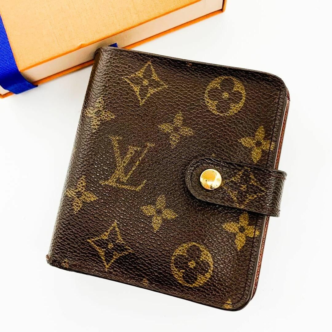 LOUIS VUITTON - 美品 ルイヴィトン モノグラム コンパクトジップ 二