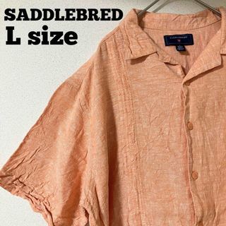 【SADDLEBRED】半袖シャツ オレンジ  Lサイズ USA古着(シャツ)