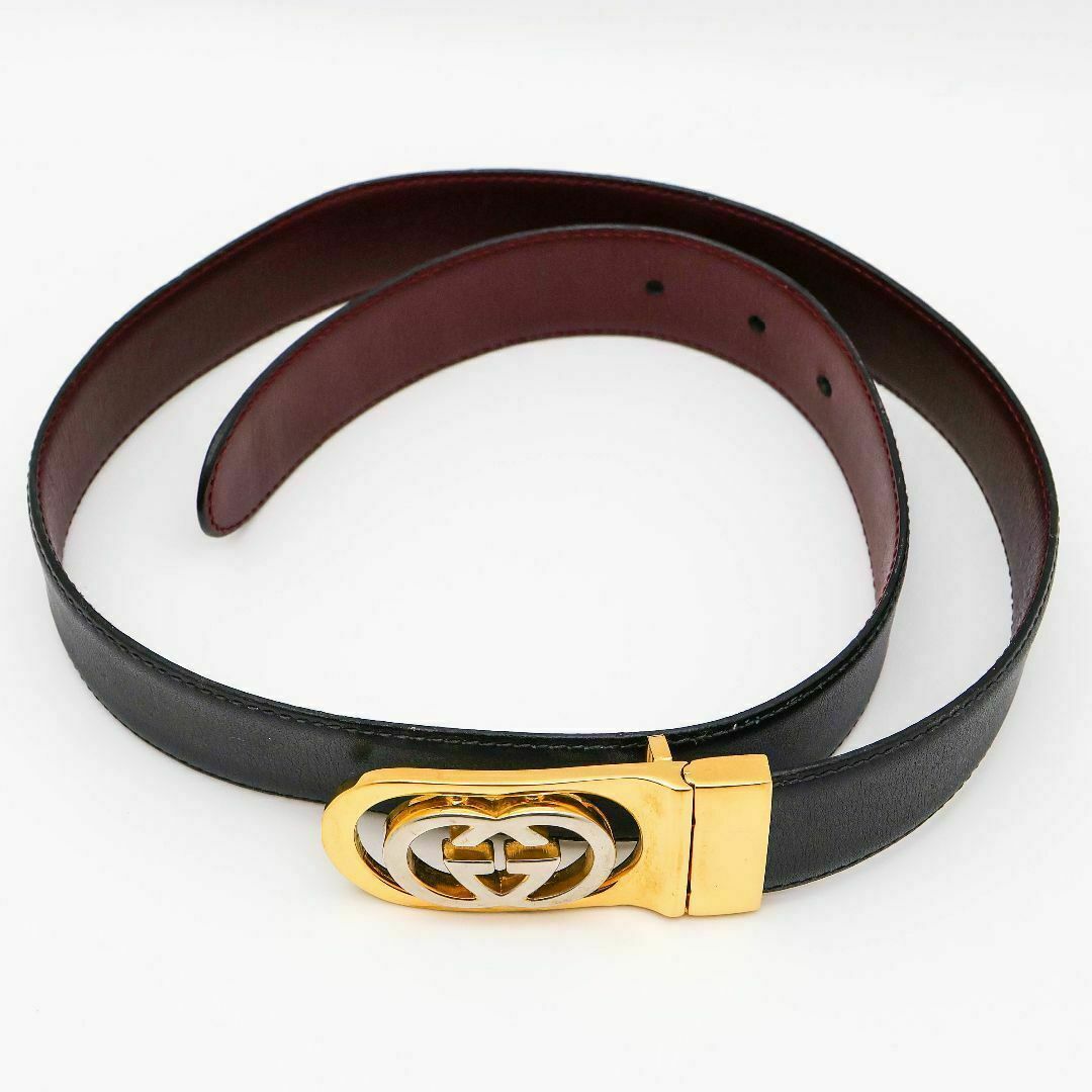 希少》GUCCI ベルト ゴールド ヴィンテージ インターロッキング ヴィンテ-