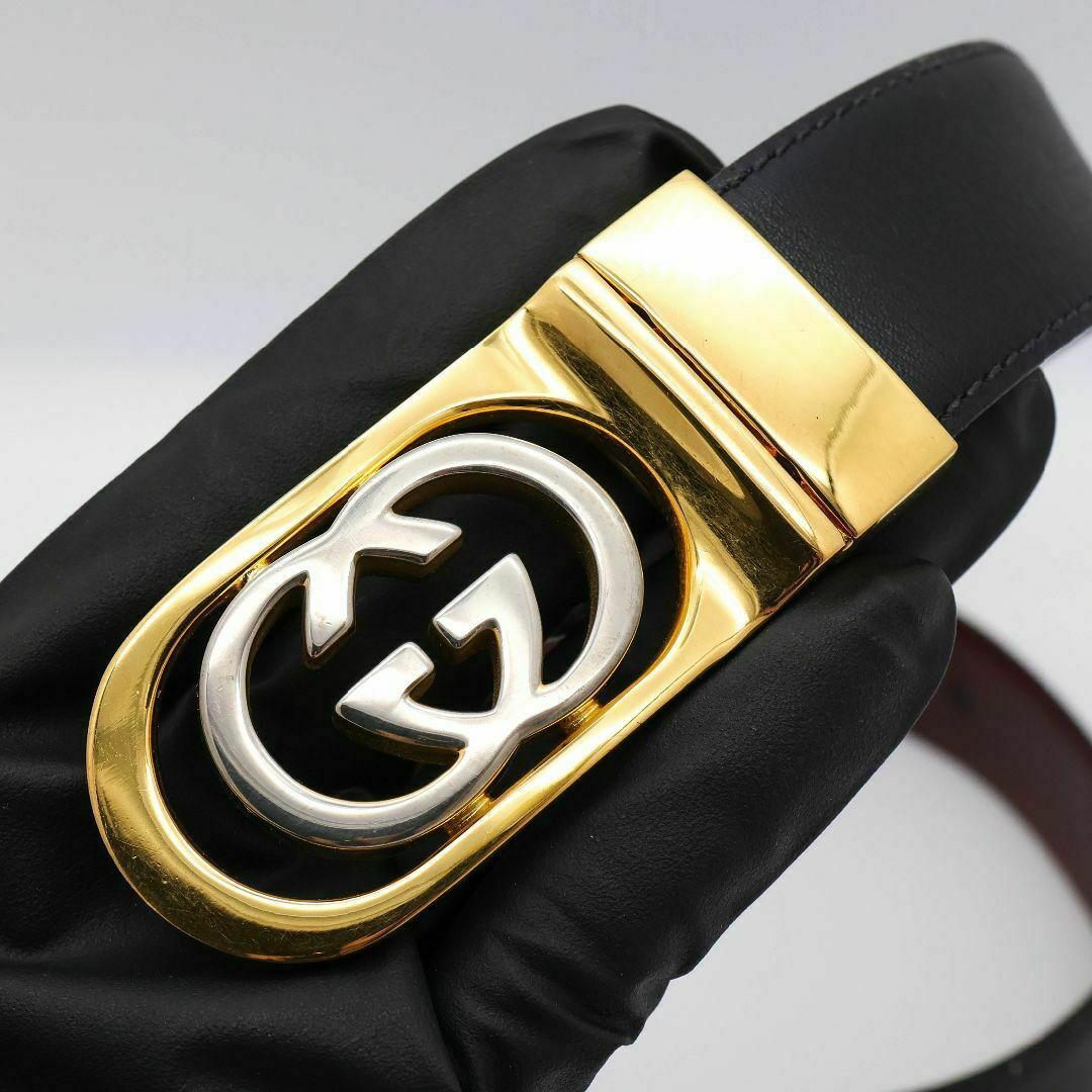 希少》GUCCI ベルト ゴールド ヴィンテージ インターロッキング ヴィンテ-