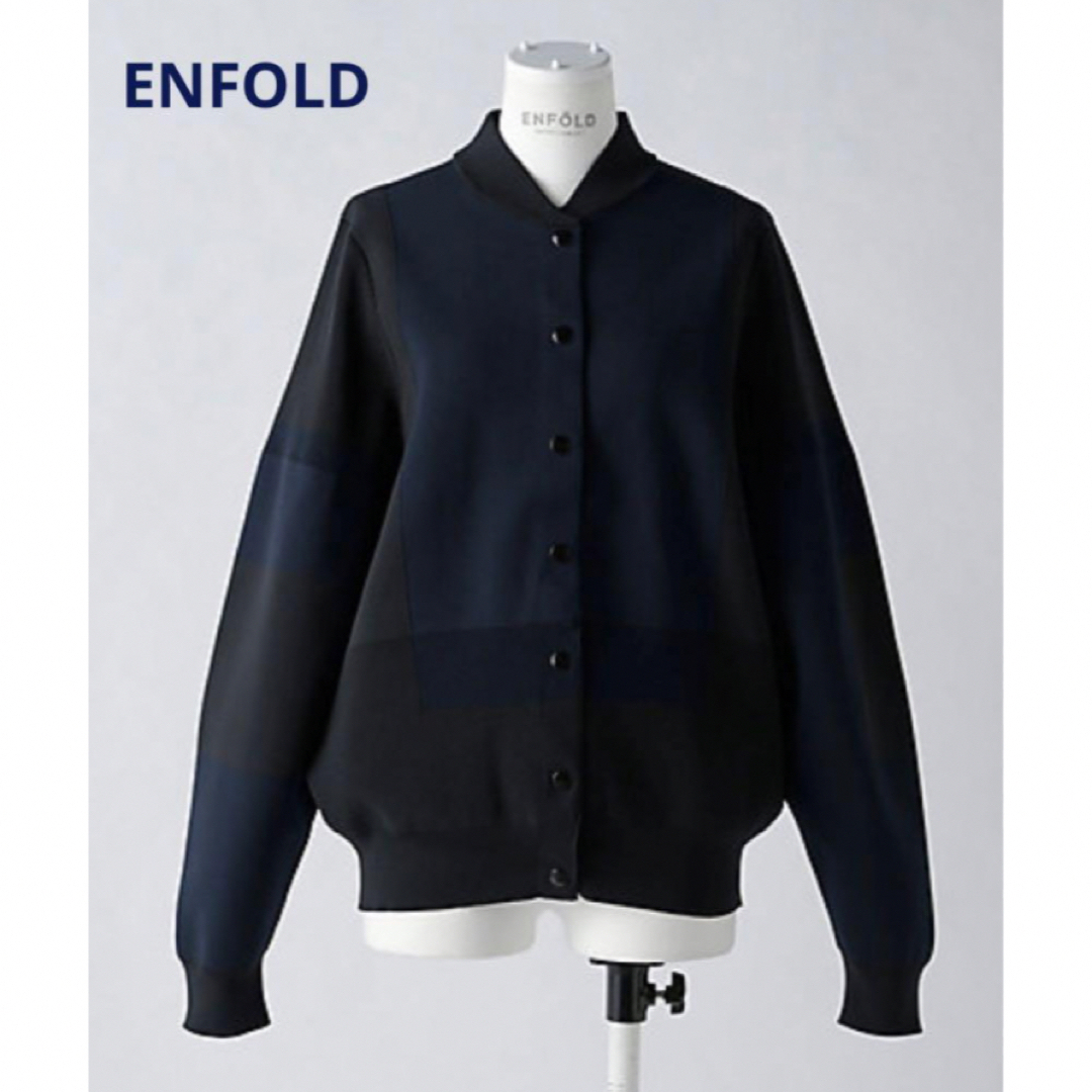 美品＊ENFOLD  ストレッチニットジャンパー ＊ダークネイビーその他