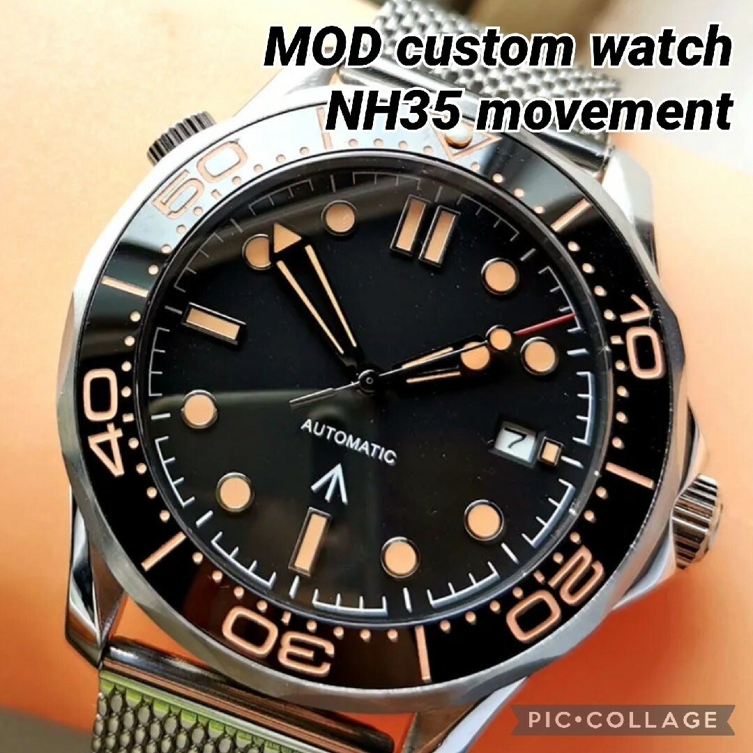 NH35 自動巻 腕時計 ダイバーズ ビンテージ ノーロゴ MOD オマージュ