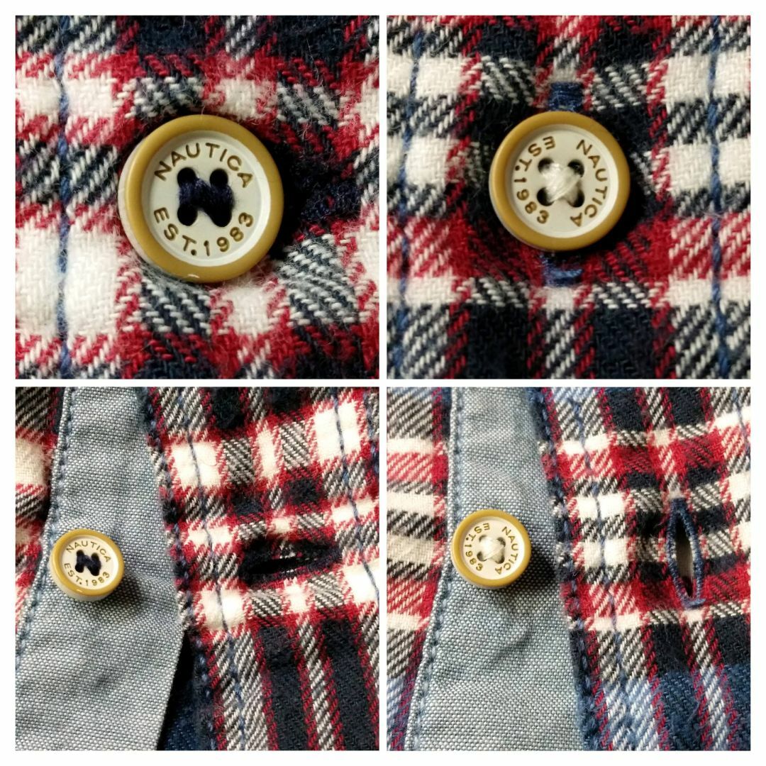 NAUTICA - US輸入 NAUTICA 長袖BDシャツ ネルシャツ チェック 4XL ... NAUTICA ノーティカ ネルシャツ メンズ ビックシルエット 刺繍ロゴ5XL