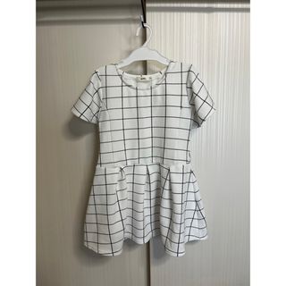 エムピーエス(MPS)の【未使用】【値下げ！MPS】子供服　ワンピース　格子柄　チェック　ホワイト(ワンピース)