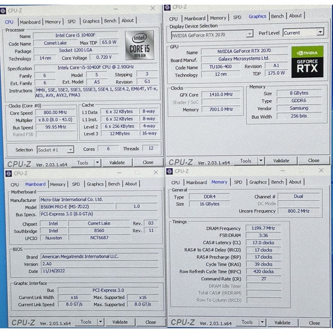 爆速 新品SSD core i5 10400F RTX2070 ゲーミングPC