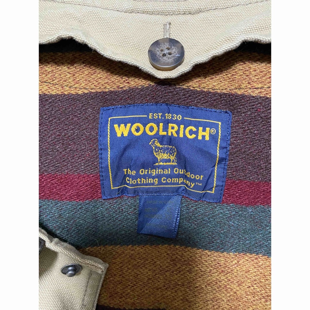 WOOLRICH - WOOLRICH カバーオール ダックジャケット 襟レザーの WOOLRICH - WOOLRICH カバーオール ダックジャケット 襟レザーの