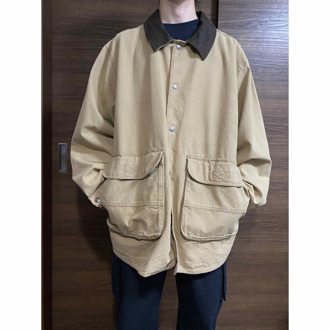 WOOLRICH カバーオール ダックジャケット 襟レザー