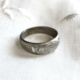 ◆ヴィンテージシルバーリング 和モダンデザイン シンプル レトロ 銀 刻印 芸術(リング(指輪))