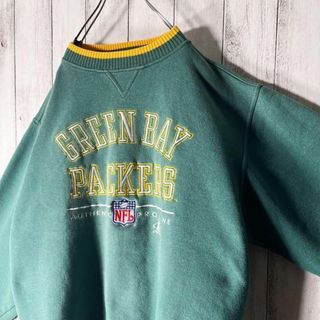 トップス【USA製 L 90s】ロゴアスレチック NFL パッカーズ 総刺繍 スウェット