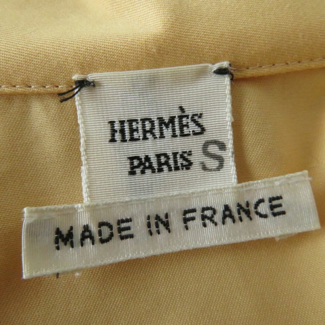 極美品◎正規品 20SS フランス製 HERMES エルメス  レディース Hリフト金具付き ノースリーブ シャツ／カットソー イエローオレンジ系 36