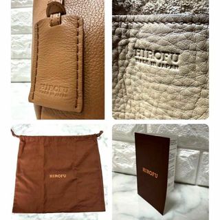 極美品 ヒロフ ロシェ S チャーム ステッチ オールレザー シボ革