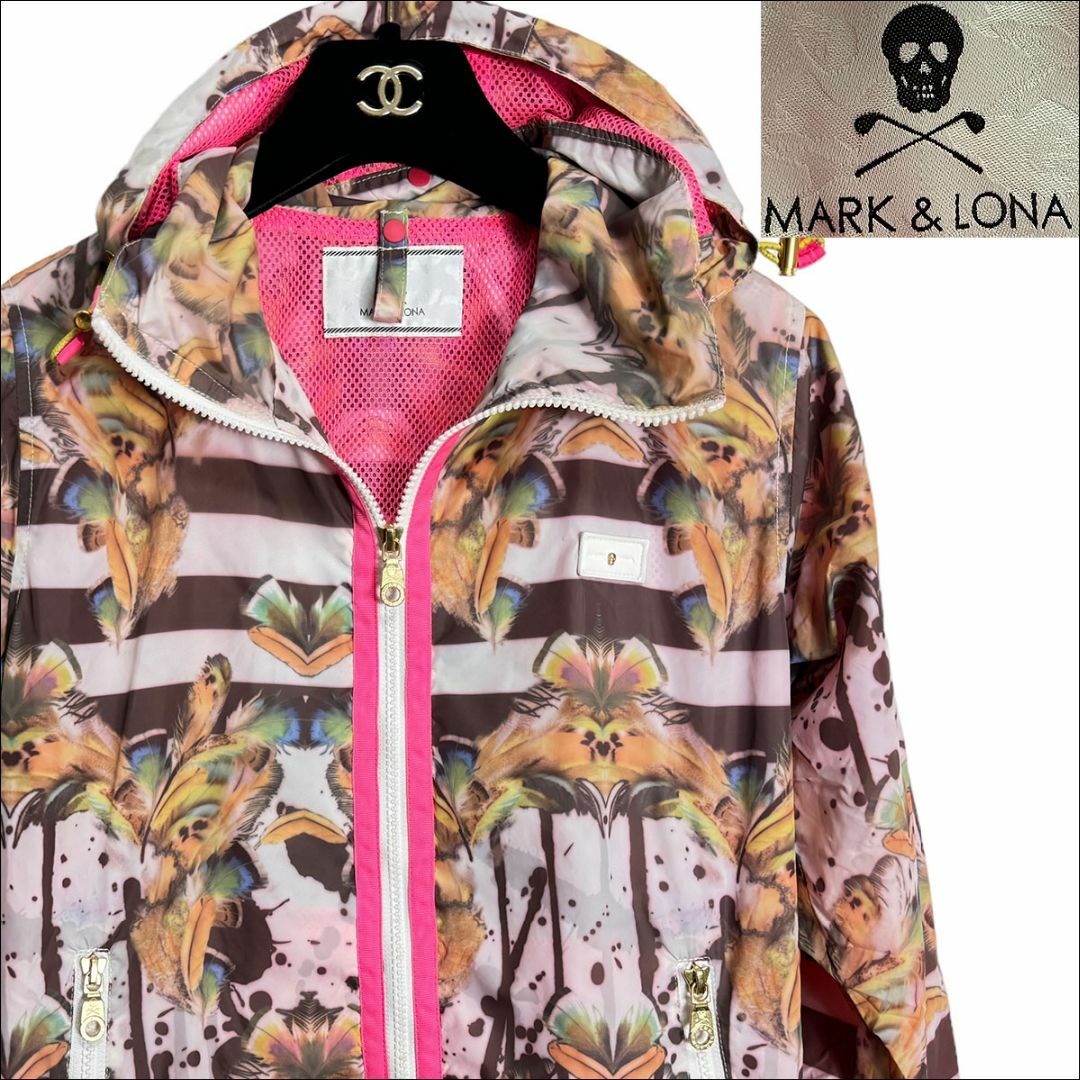 MARK&LONA - J5198美品 マーク&ロナ 総柄 バックスカル ナイロンジップ