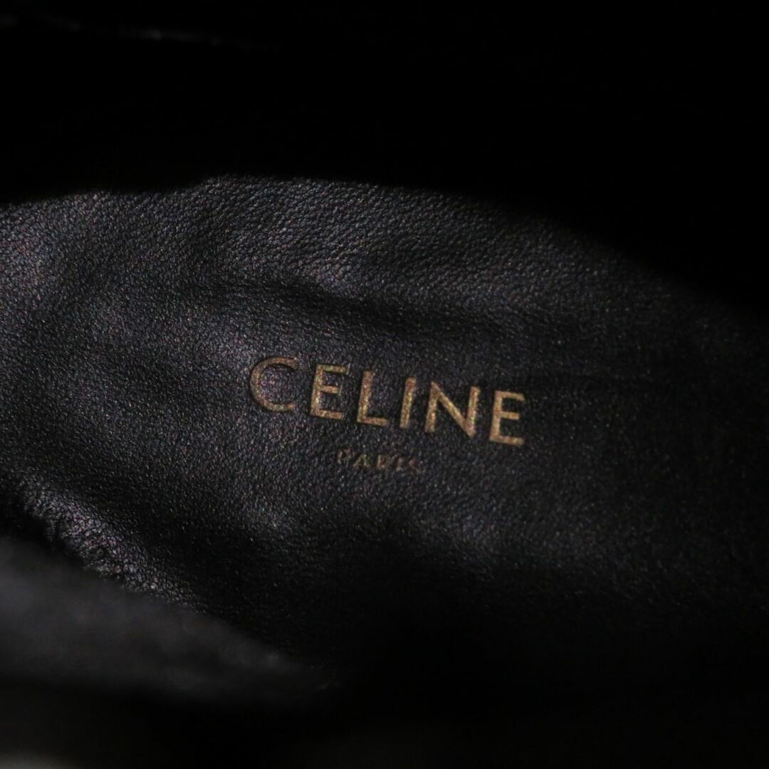 美品◎定価143000円 CELINE セリーヌ ベルリン レディース カーフスキン サイドゴア ポインテッドトゥ ショートブーツ ボルドー 38 箱・袋