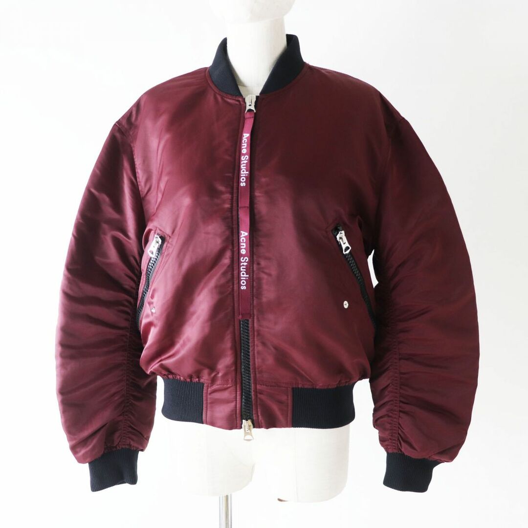 未使用品◎Acne Studios アクネストゥディオズ レディース Clea Bomber  MA-1／フライトジャケット／ジップジャケット ボルドー 36