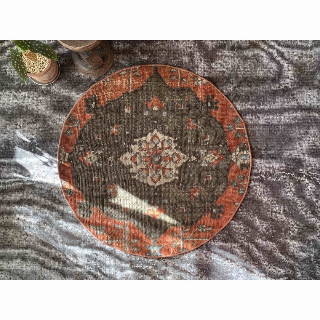 83cm "MokuMoku" ViNTAGE TURKiSH RUG 7