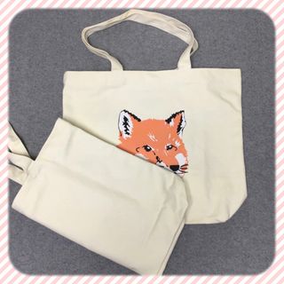 セール❣️メゾンキツネ　MAISON KITSUNE 　トートバッグ　ホワイト(トートバッグ)