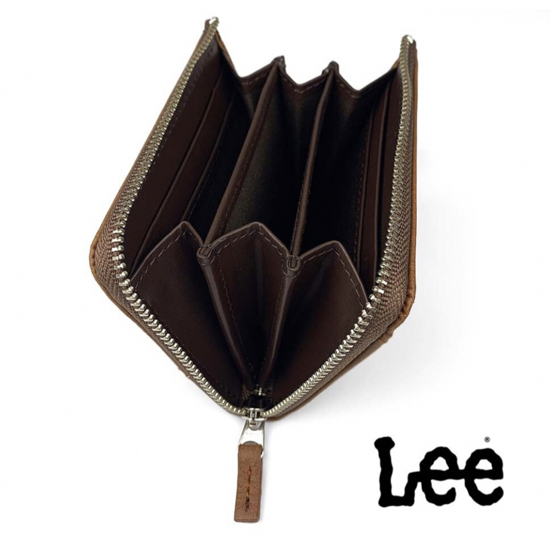 Lee(リー)のLee ステッチ デザイン ラウンドコインケース 小銭入れ 本革 リアルレザー メンズのファッション小物(コインケース/小銭入れ)の商品写真