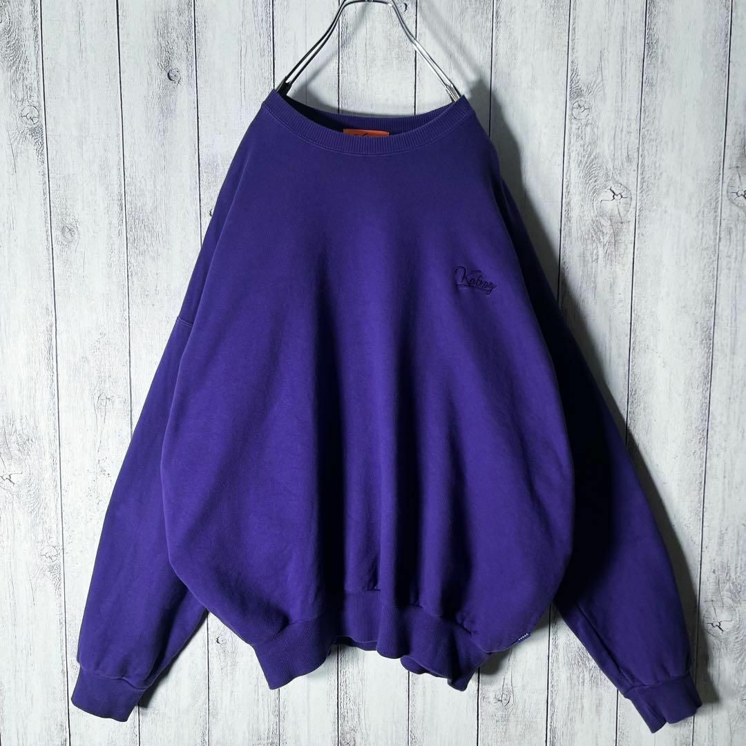 【即完売 L】ケボズ keboz 両面刺繍 ラウンドロゴ スウェット 紫