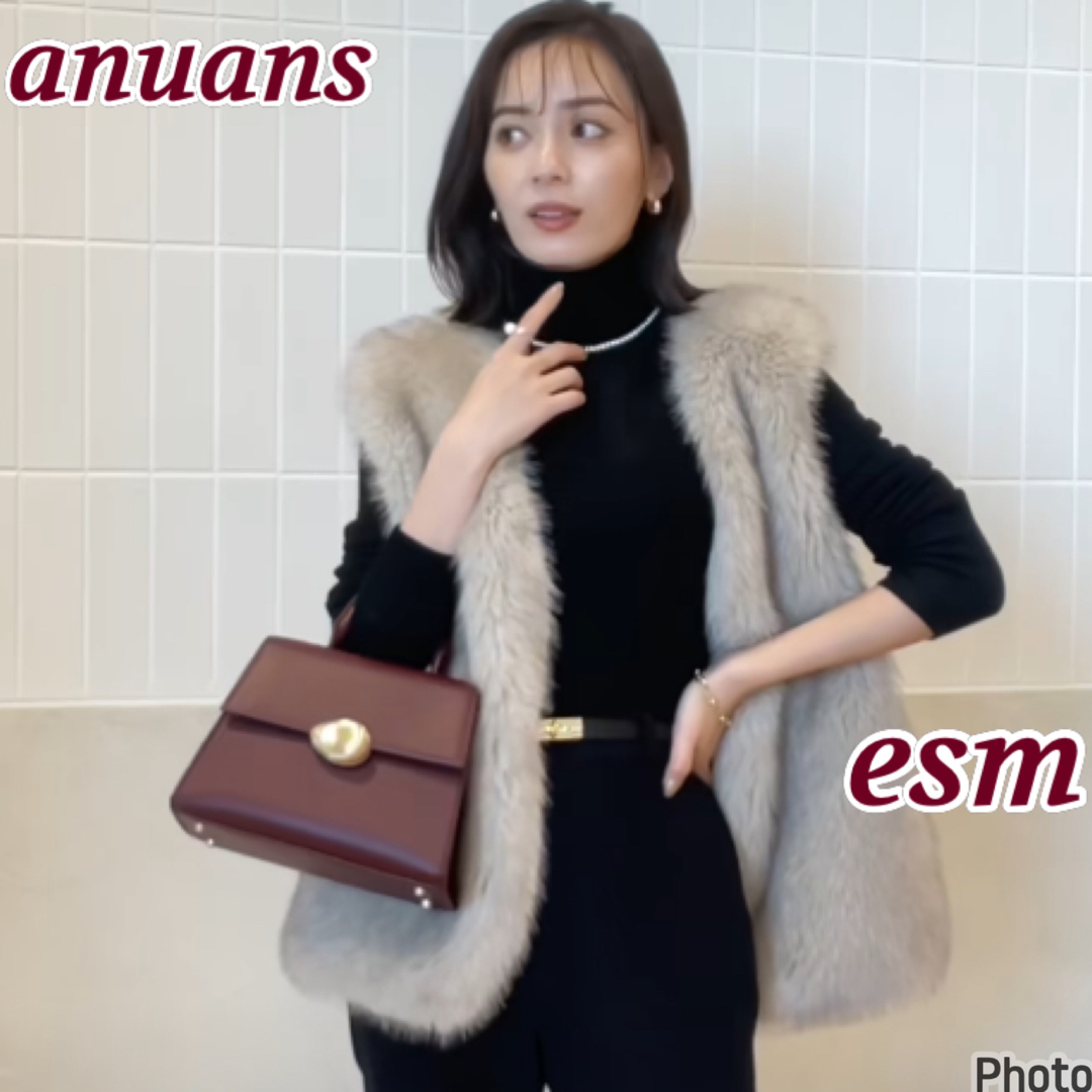 ánuans - anuans ショートファーベストの通販 by esm☆'s shop|ア ánuans - anuans ショートファーベストの通販 by esm☆'s shop|ア