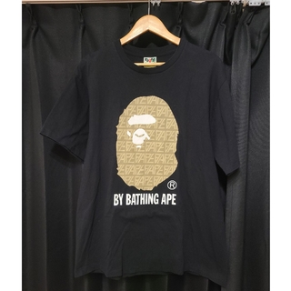 アベイシングエイプ(A BATHING APE)の【APE】Tシャツ(黒)XL②(Tシャツ/カットソー(半袖/袖なし))