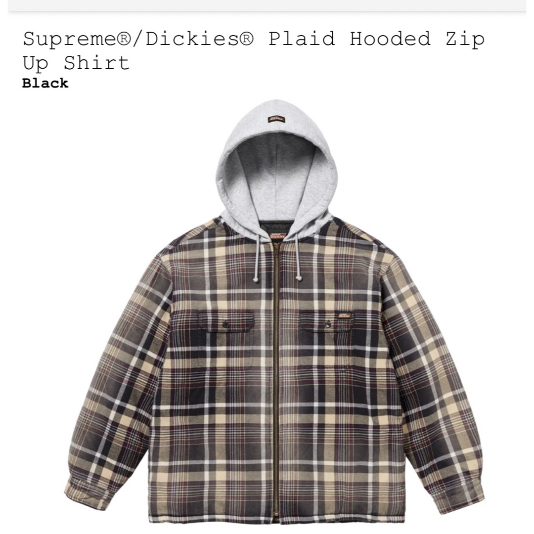 新品supreme23FW Dickies plaid Hooded