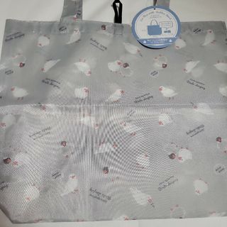 文鳥さんいっぱいのエコバッグ＼(^-^)／ グレー色 ‼️新品‼️(トートバッグ)