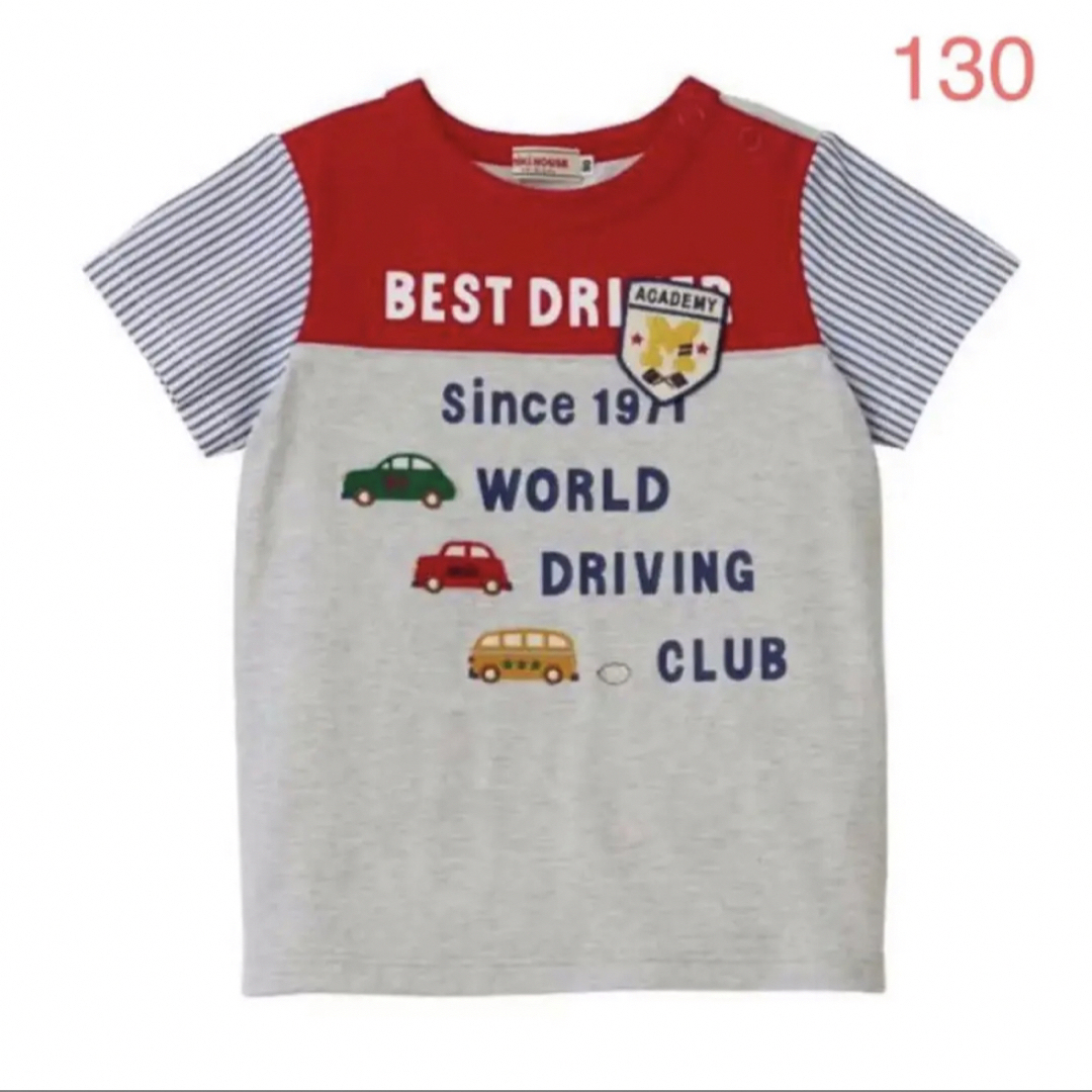 ★ミキハウス★半袖Ｔシャツ★120★豪華な車やエンブレムのワッペン★日本製★赤★