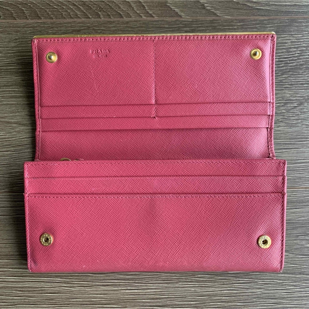PRADA プラダ サフィアーノ 長財布 メタル ピンク 4
