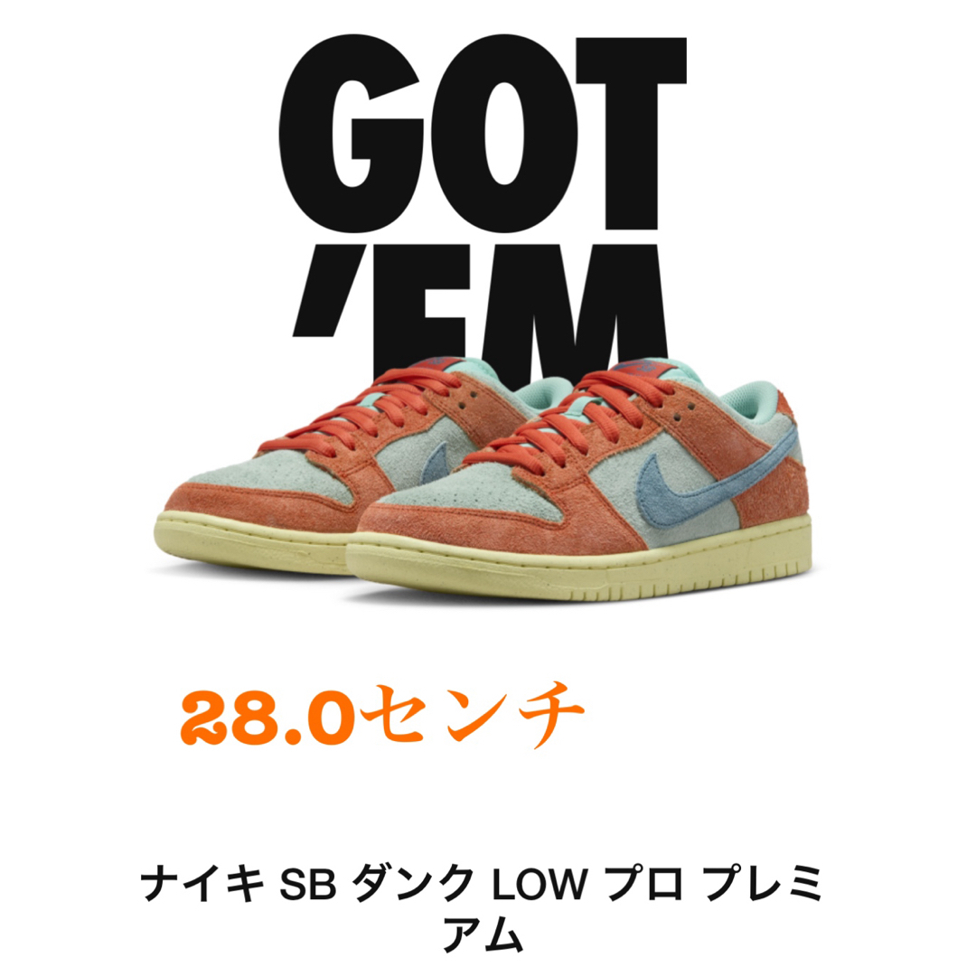 NIKE(ナイキ)のNike SB Dunk Low Pro PRM エメラルドライズ オレンジ メンズの靴/シューズ(スニーカー)の商品写真