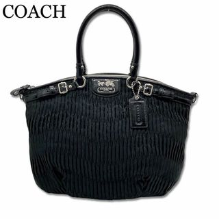 コーチ(COACH)のコーチ シグネチャー リンジー ジャガードレザー トート ハンドバッグ ブラック(トートバッグ)