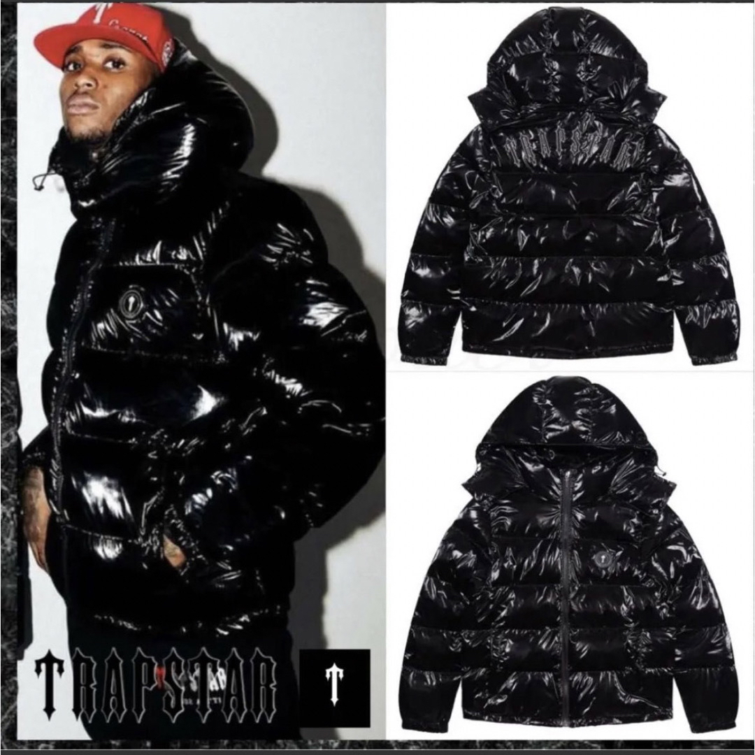 【即完売】TRAPSTAR ダウンジャケット 艶あり テカテカ 黒色 Sサイズ