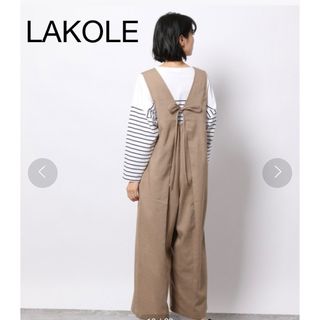 ラコレ(LAKOLE)のラコレ　LAKOLE スプリングツイードバックリボンサロペット　秋コーデ　パンツ(サロペット/オーバーオール)