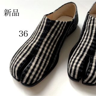 マルタンマルジェラ(Maison Martin Margiela)の新品/36 メゾン マルジェラ 足袋 タビ チェック バブーシュ スリッポン(バレエシューズ)