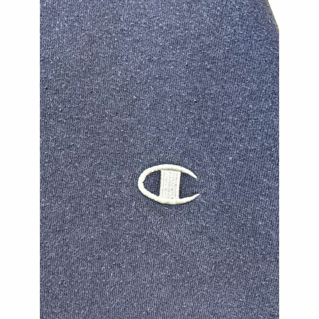 チャンピオン ロゴ刺繍 スウェットパーカー ネイビー 紺色 XLビンテージ